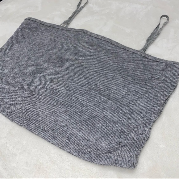GREY CROPPED TANK TOP - Picture 2 of 6